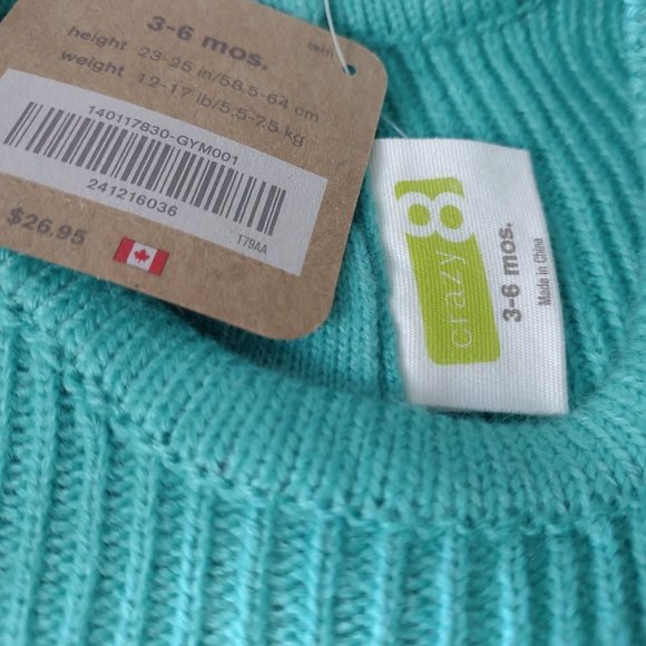 NWT Gymboree Baby Girls Knit Sweater Colorblock Dress by Crazy 8 - Picture 7 of 7